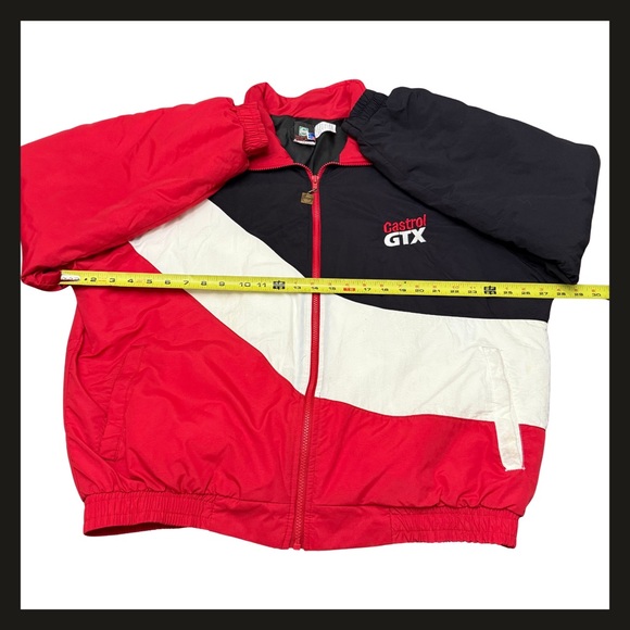 Vintage Castrol GTX Racing Jacket Mens XL Red Black White John Force Embroidered - Picture 7 of 10